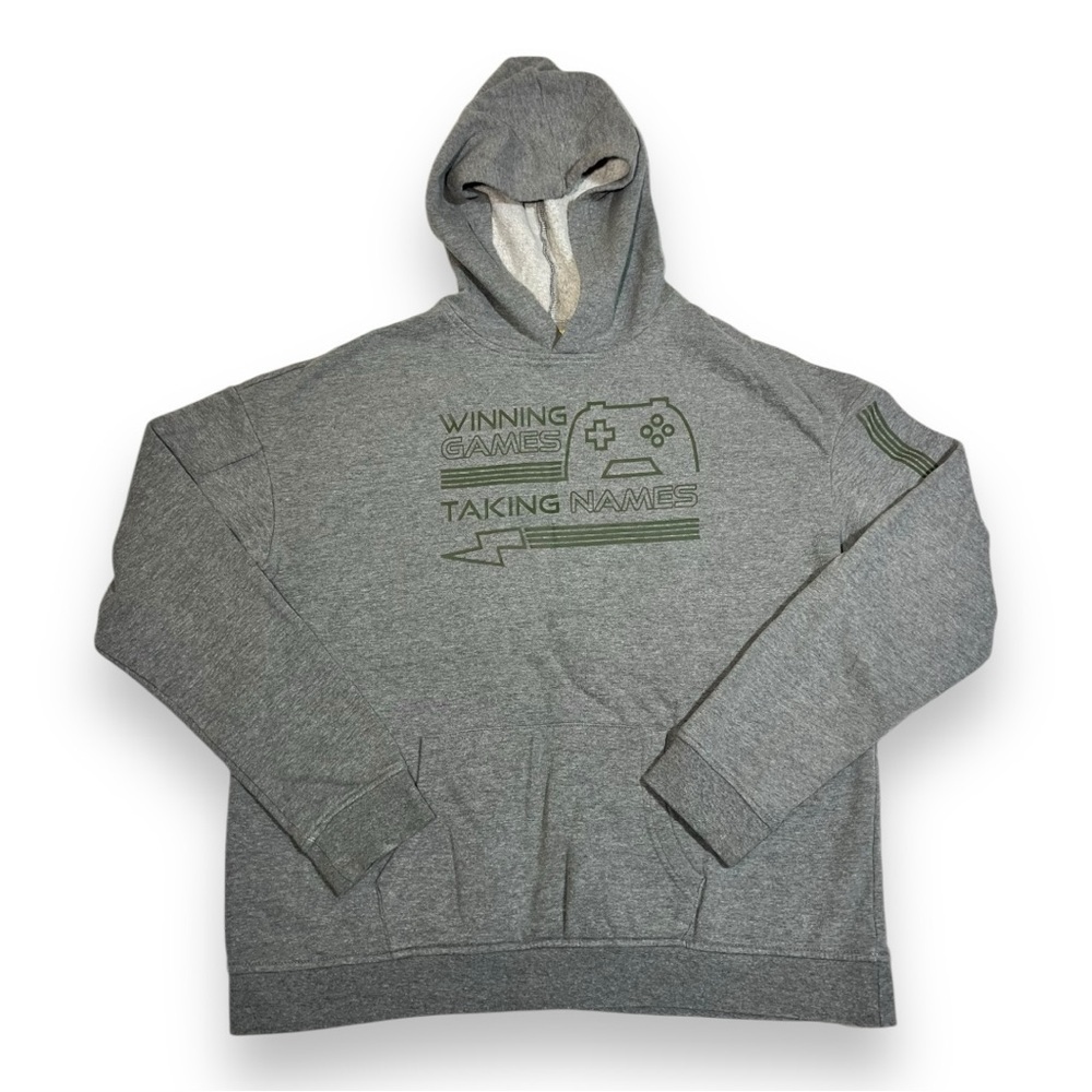 Therabouts Boy’s Video Game Graphic Hoodie Gray Size XL Husky
